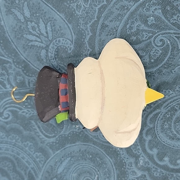 Midwest of Cannon Falls Folk Art Snowman Hanger Carved Wood-Look Ornament Lot - Picture 7 of 11